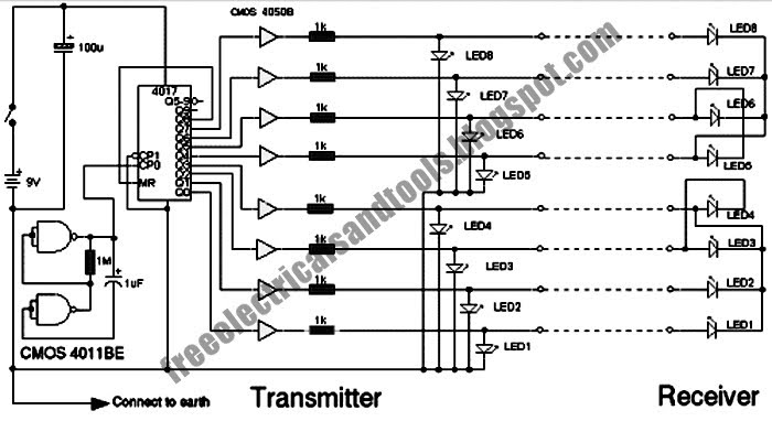 Free Schematic Diagram: Multi Wire Cable Tester Circuit