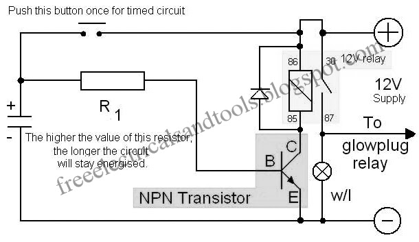 Free Schematic Diagram: The Time Delay Circuit
