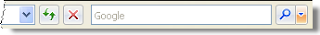 Internet Explorer's search box with drop-down arrow "lit up"