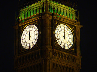 Big Ben strikes midnight to welcome in 2009 in Westminster, London