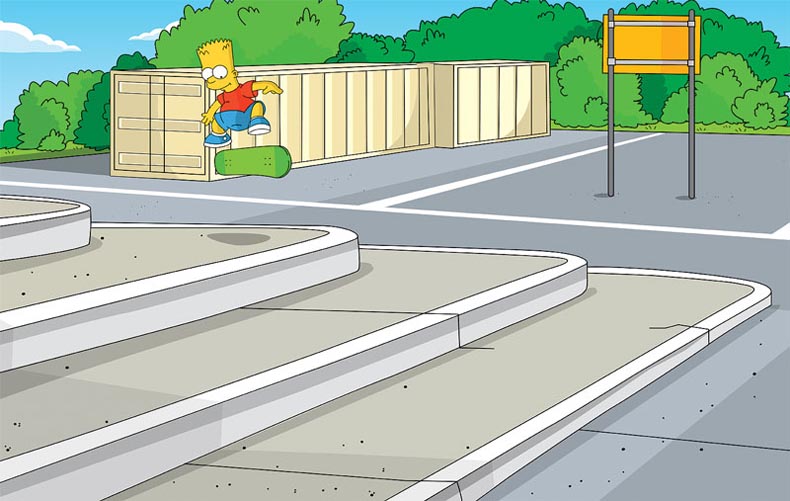 bart simpson skateboarding
