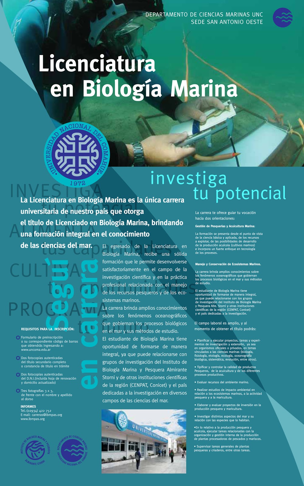 Ciencias Marinas en San Antonio Oeste, Argentina: La Licenciatura en Biología  Marina, única carrera de su tipo en Argentina