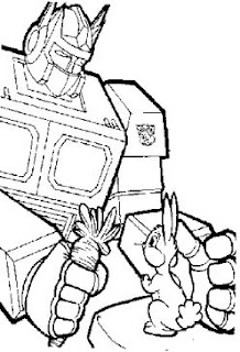 Transformer holding two fearing rabbits in two hands coloring page drawing sketch gallery