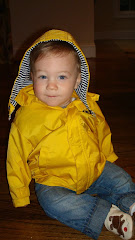 In his raincoat