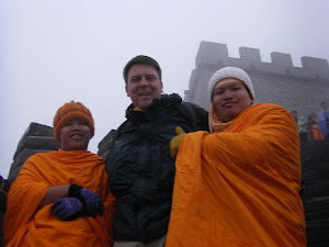 With my new friends on the Great Wall of China