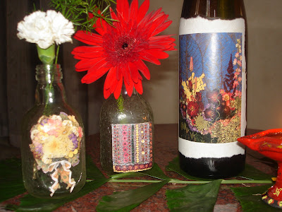 Cherishing Spaces: Home made Deco Glass Vases