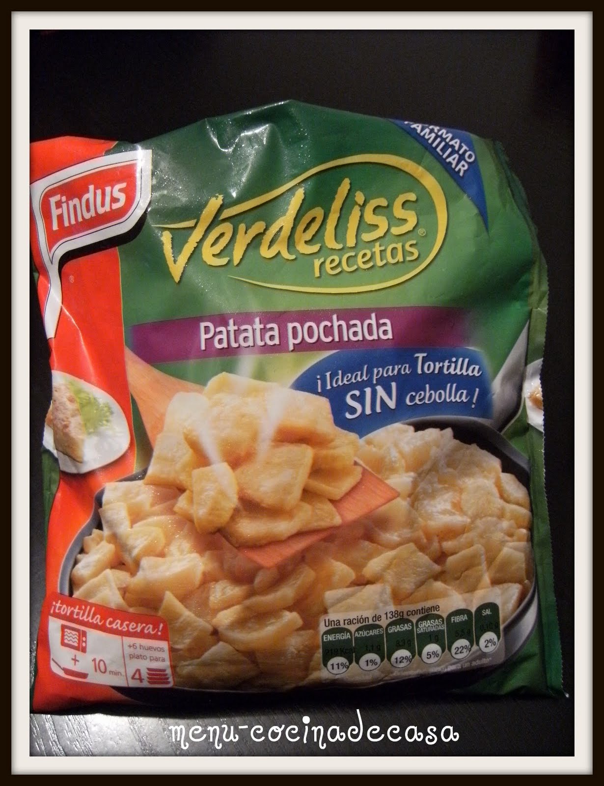 menucocinadecasa TORTILLA DE PATATAS CONGELADAS FINDUS