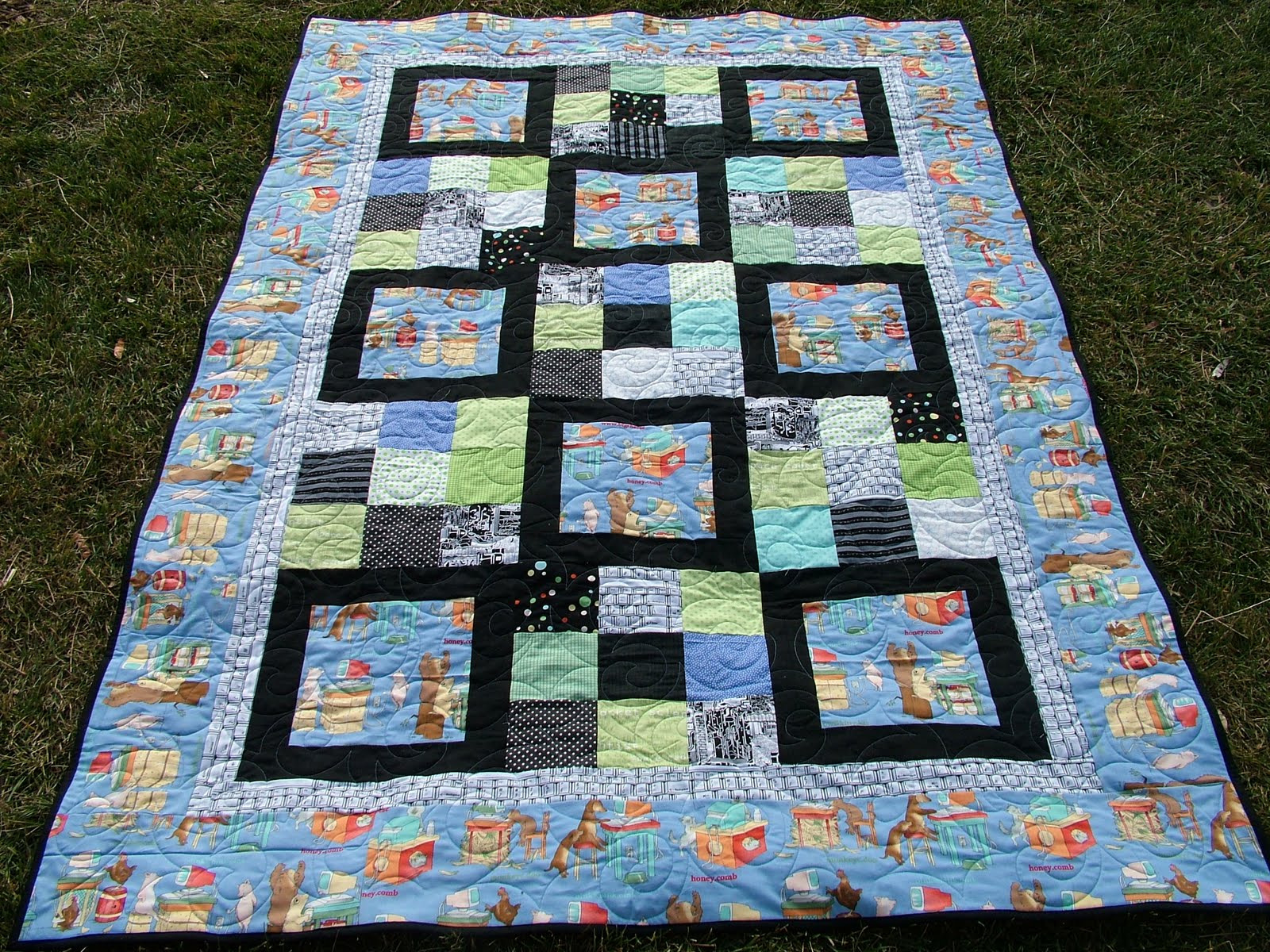 Moose on the Porch Quilts Computer Themed Quilt