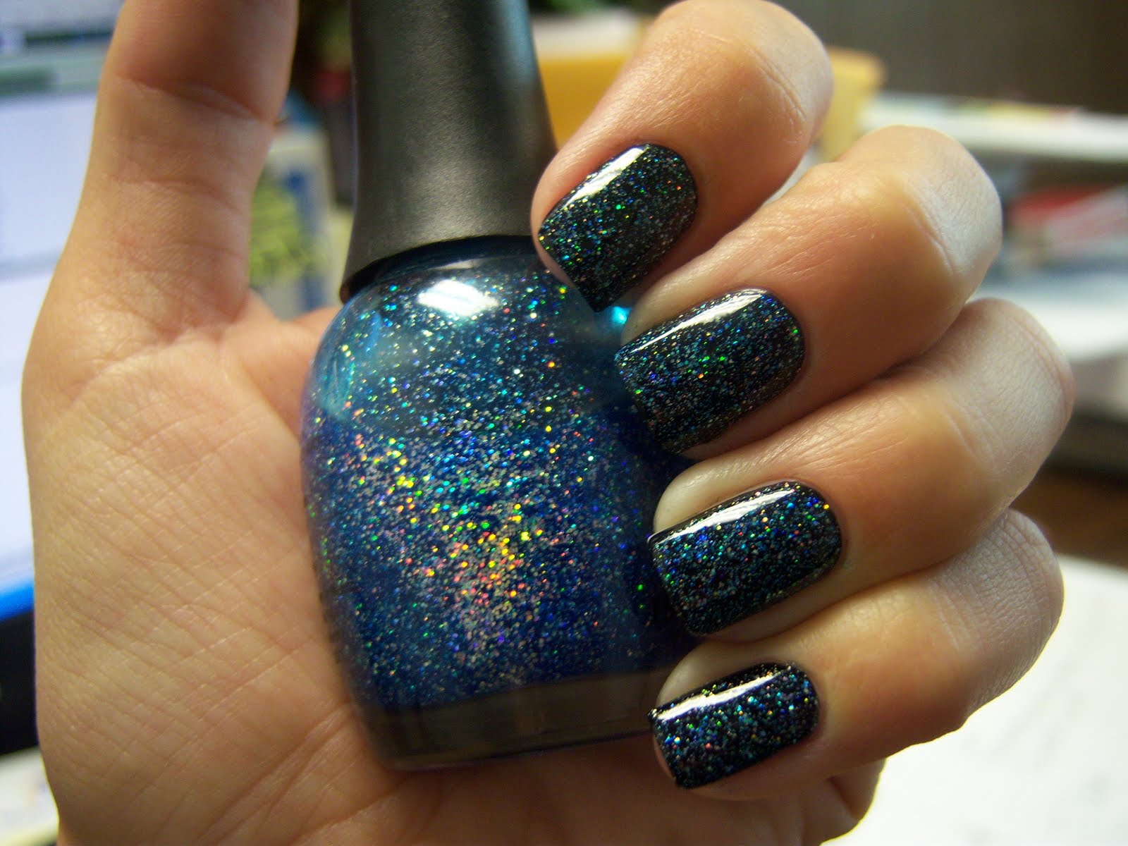 Chloe's Nails: NOTD - Finger Paints Sapphire Shimmer Funky French