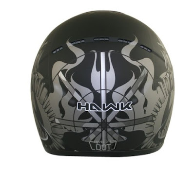 Hawk Gas Mask Design Silver and Black Matte Full Face Motorcycle Helmet 3