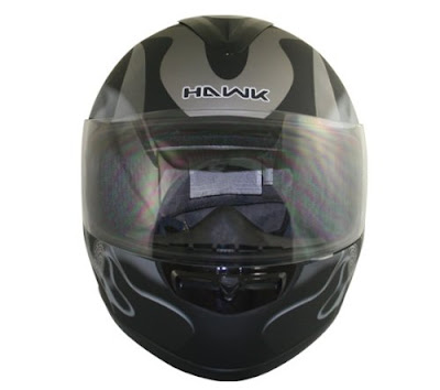 Hawk Gas Mask Design Silver and Black Matte Full Face Motorcycle Helmet 2