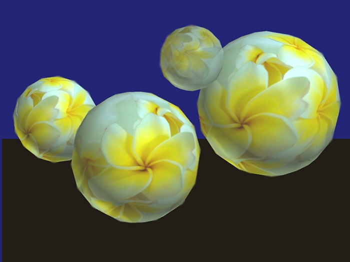 Blue Sky 3D Art Glass Spheres , Flower Balls and Sculptures