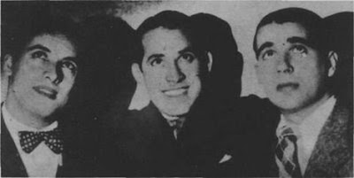 De izquierda a derecha Agustin Irusta, Roberto Fugazot y Lucio Demare. 15 octubre 1936