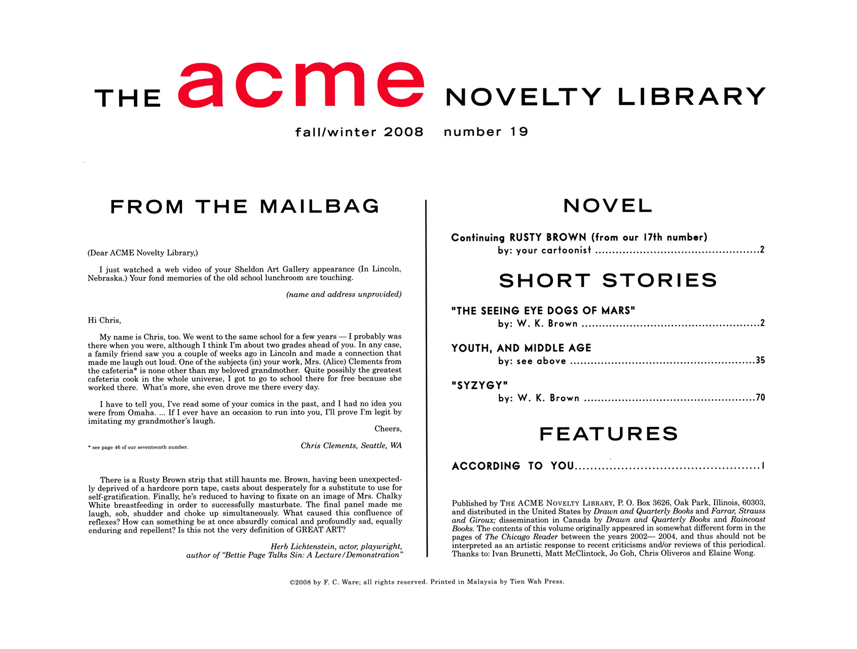 Read online The Acme Novelty Library comic -  Issue #19 - 4