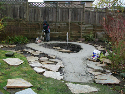 Base for flagstone pathway