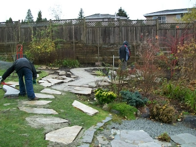 Flagstone set into the grass