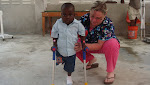 Three year old Clifford who had not walked in 3 months until we gave him some crutches.