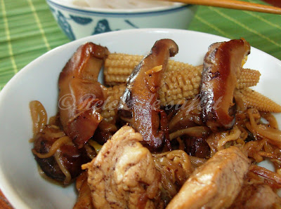 Pui cu ciuperci shiitake