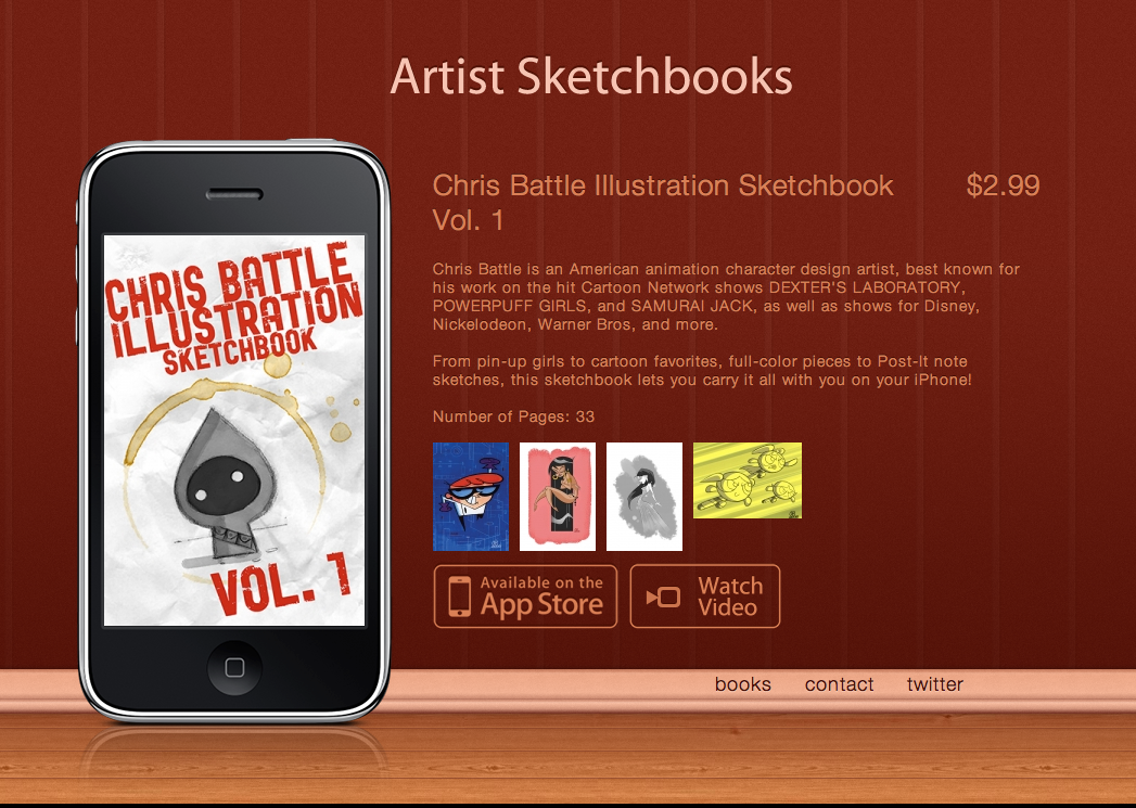 CHRIS BATTLE ILLUSTRATION CB iPhone Sketchbook App