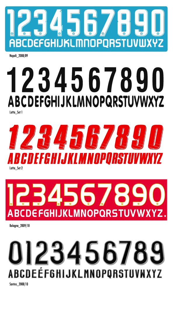 Football teams shirt and kits fan Font Set Pack2