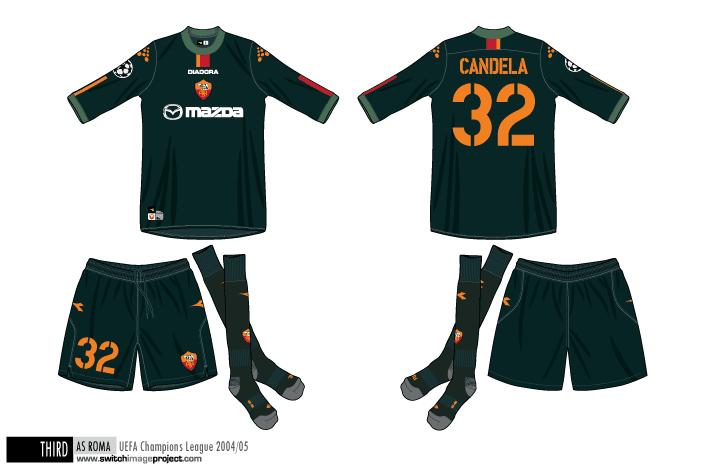 Football teams shirt and kits fan: AS Roma 2004-05 EURO kits