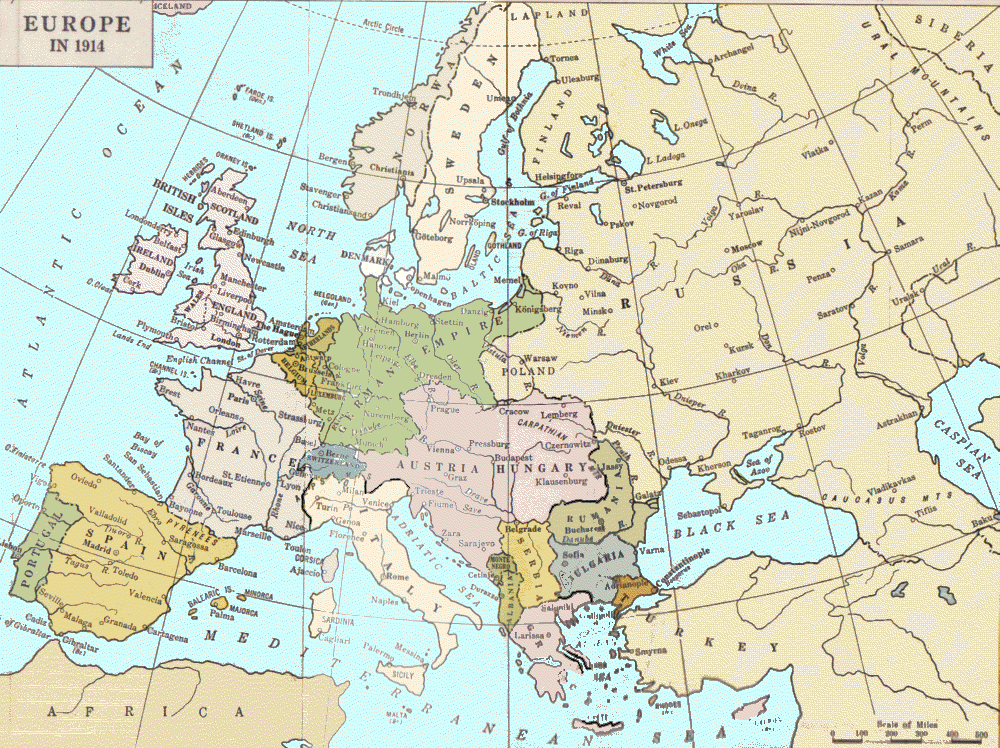 map of europe 1914 alliances. Second World War Map of Europe