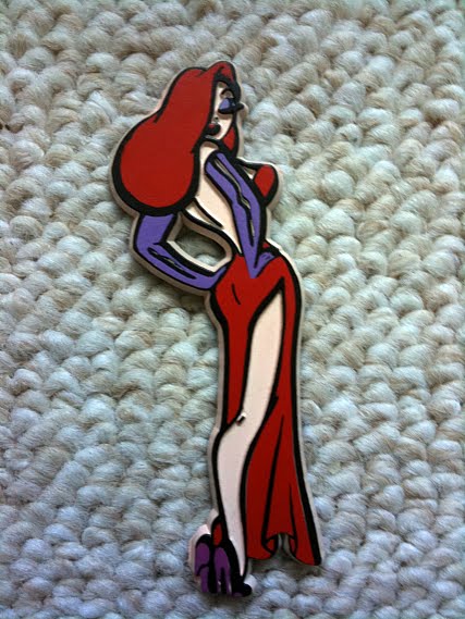 Disney Pin Trading Jessica Rabbit Red Dress Full Body Twirling Hair 2002 