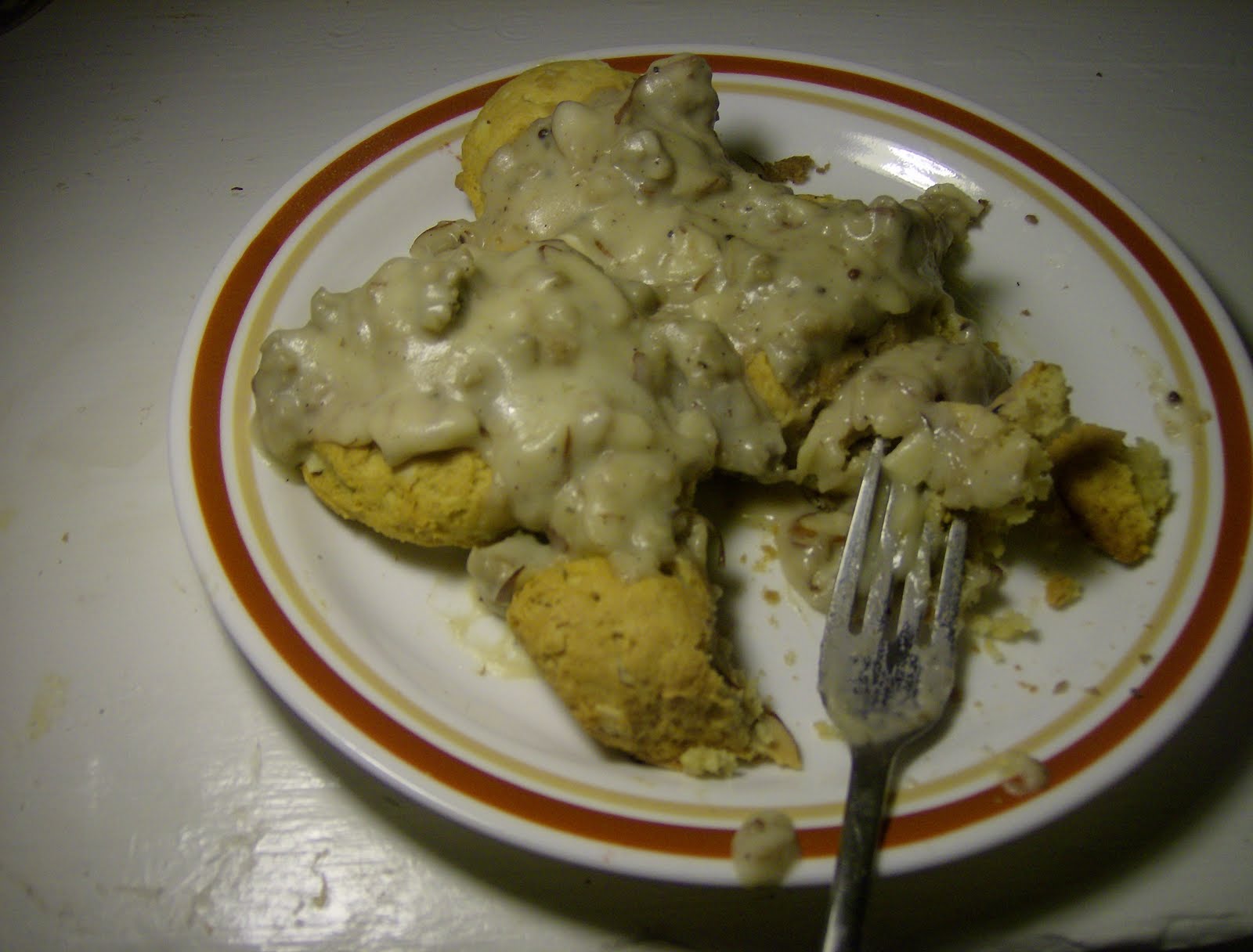 Sci Fried Soggy Biscuits and Nut Gravy
