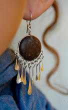 Silver earings with natural stones