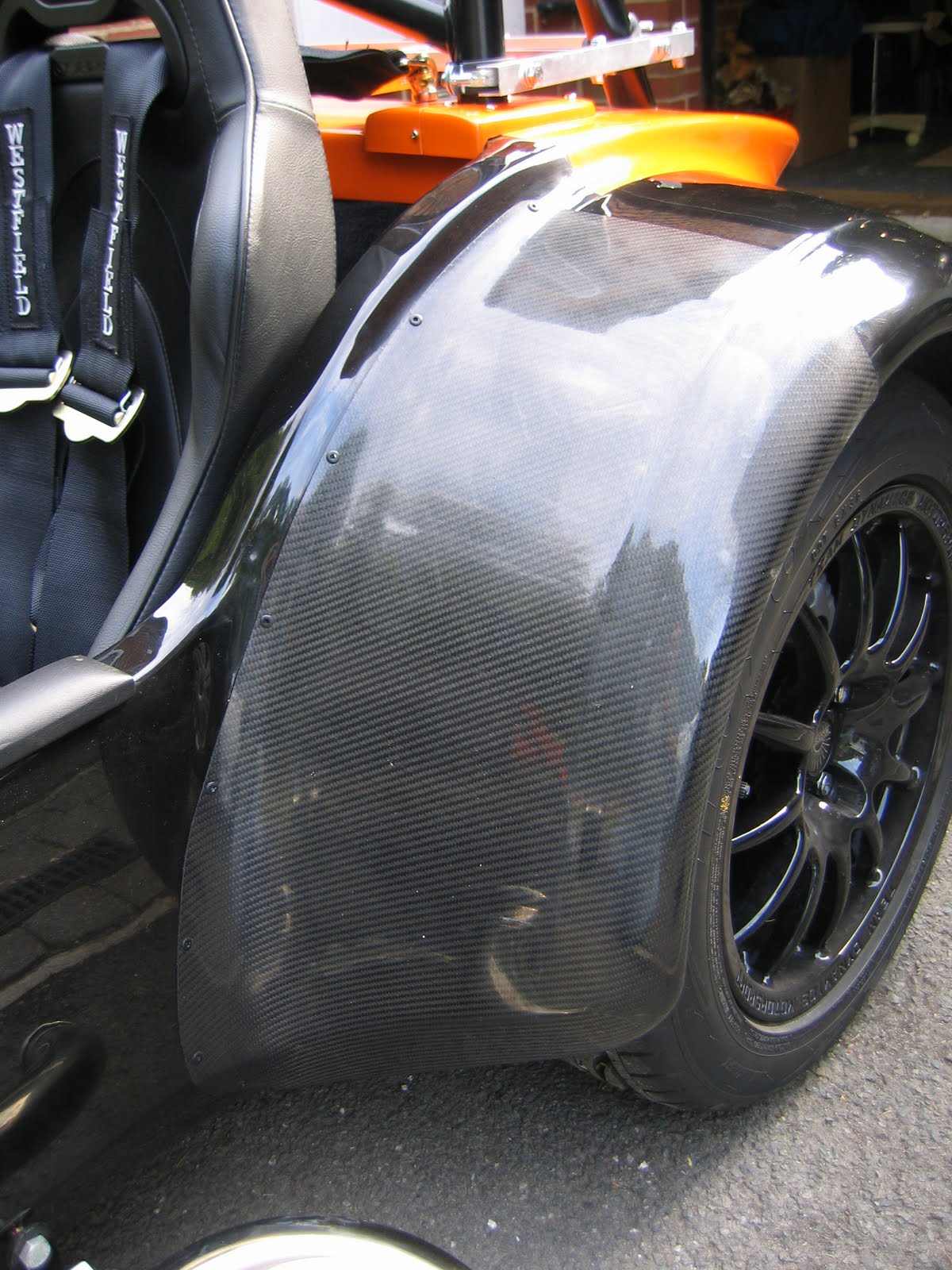 Kevin's Westfield Build Carbon Fibre Rear Arch Protectors & Front Mud