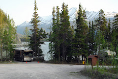 Both RVs Parked at Muncho Lake, BC