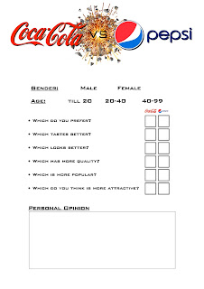 a study on pepsi Sample questionnaires for market survey for pepsi