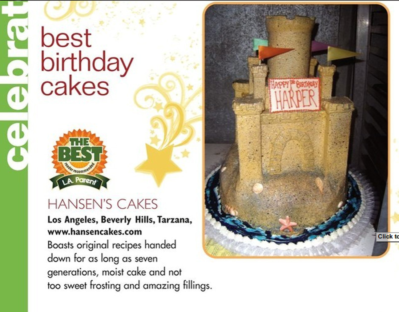 Hansen's Cakes October 2010