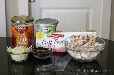 creamy chicken and bacon pastry pockets