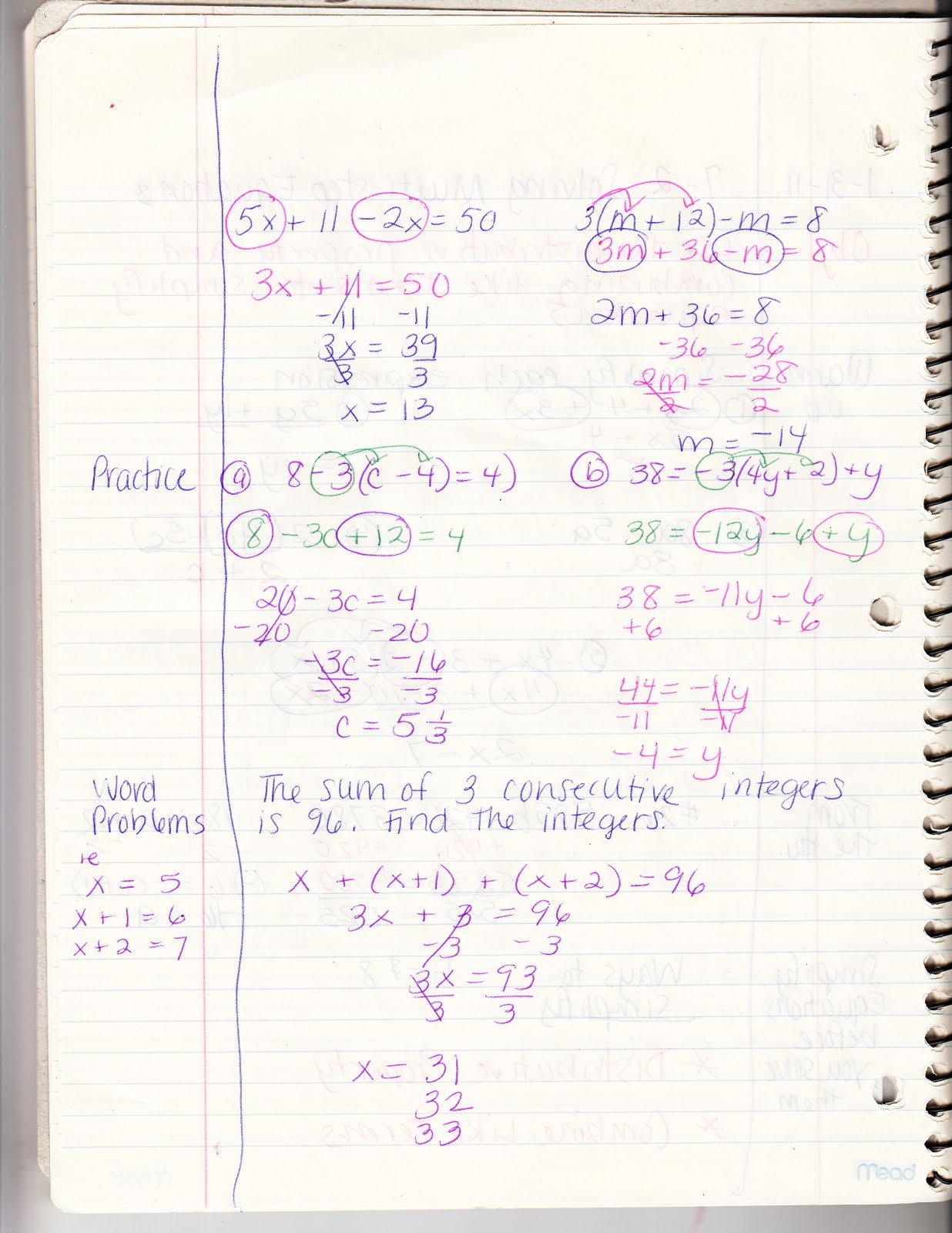 Ms. Jean's Classroom Blog: 7-2 Solving Multi-Step Equations