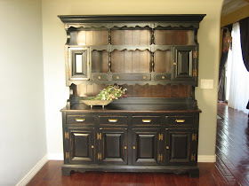 European Paint Finishes: ~ Rustic Black Farmhouse Hutch