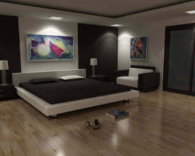 Modern Room Designs on Modern Bedroom Interior Design Black And White With Bed Set And Couch