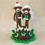 Sock Monkey Wedding Cake Toppers