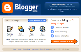 Página inicial de Blogger