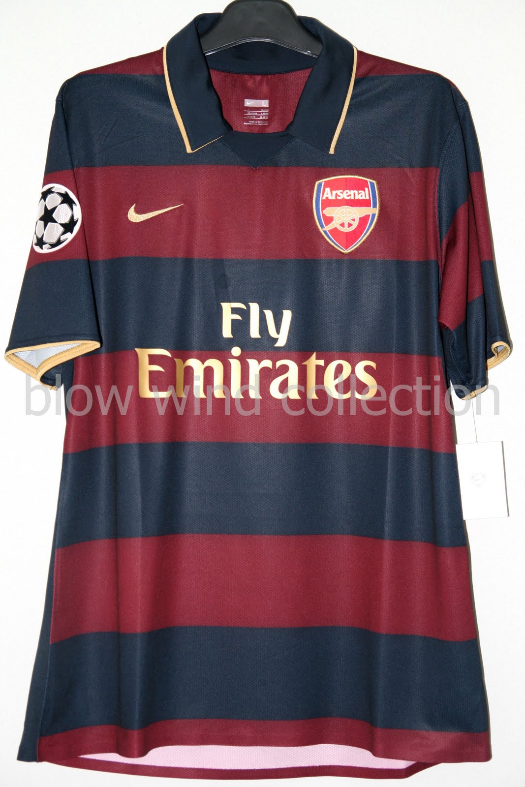 Cerita Jersi Bola Sepak Arsenal 0708 3rd Player Issue Shirt Ucl Version