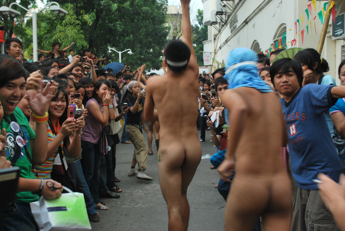The runners are male, and traditionally run completely naked in public Desb...