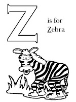 Z - Alfabeto em inglês para imprimir
