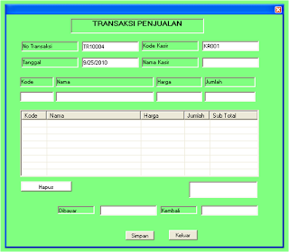 Tutorial Ilmu Komputer: Program Penjualan dengan Visual Basic