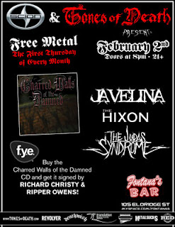 Charred Walls of the Damned (Metal Blade) are Having a Listening Party and CD Signing at Fontana's on Feb. 2nd