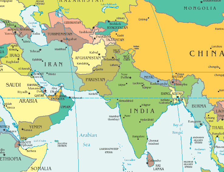 Southwest Asia map