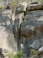 Wtare channel carved from the rock (dolerite) at Gentle Annie Falls, Waterworks Reserve, Hobart, Tasmania - 16th February 2008