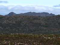 Collins Bonnet peeks over Thark Ridge from near the Mt Wellington summit - 15 Sep 2007