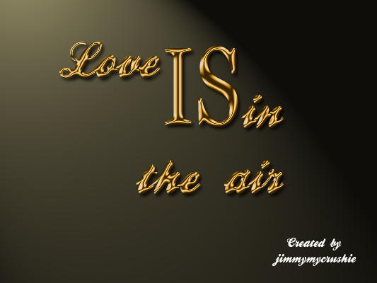 jimmymycrushie: Love Is In The Air Gold Text Quote Image