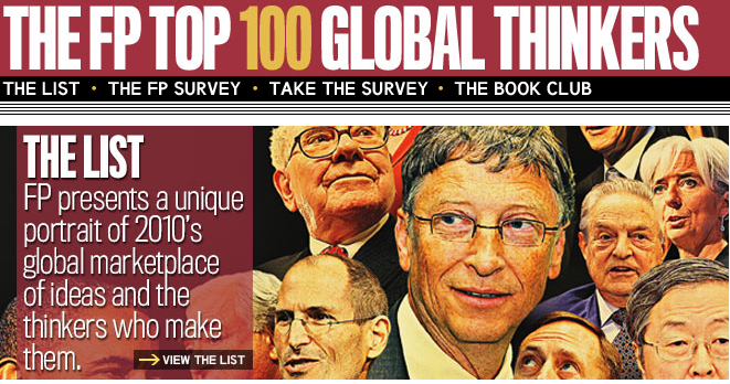 The Top 100 Global Thinkers Of 2010