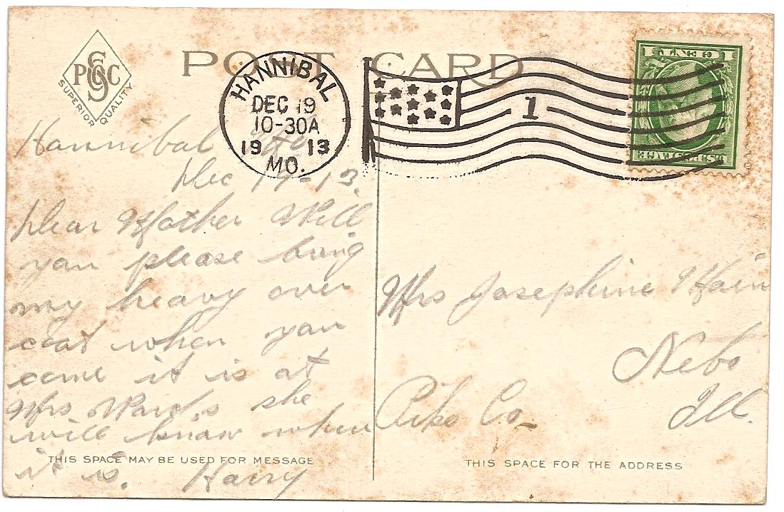 The Star Spangled Banana: Postcard 118: Postmarked Dec. 19th, 1913 ...